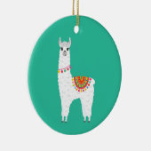 Funky Alpaca llama drama schattig dier Keramisch Ornament (Rechts)