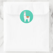 Funky Alpaca llama drama schattig dier Ronde Sticker (Tas)
