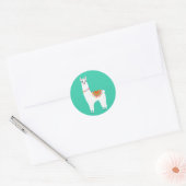 Funky Alpaca llama drama schattig dier Ronde Sticker (Envelop)