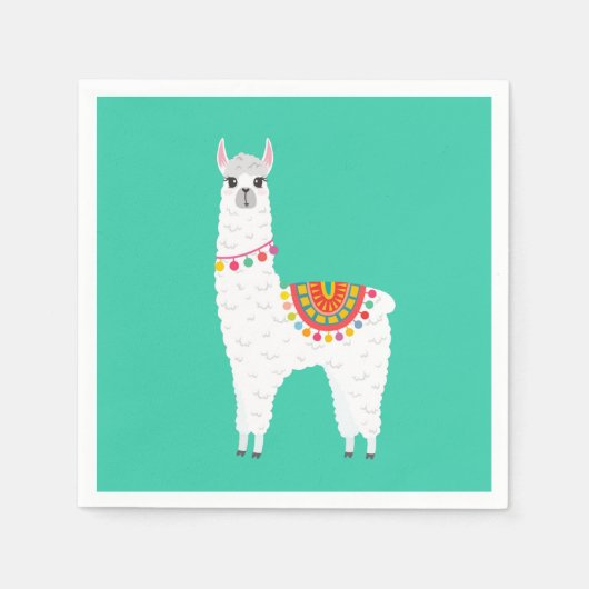 Funky Alpaca llama drama schattig dier Servet (Voorkant)