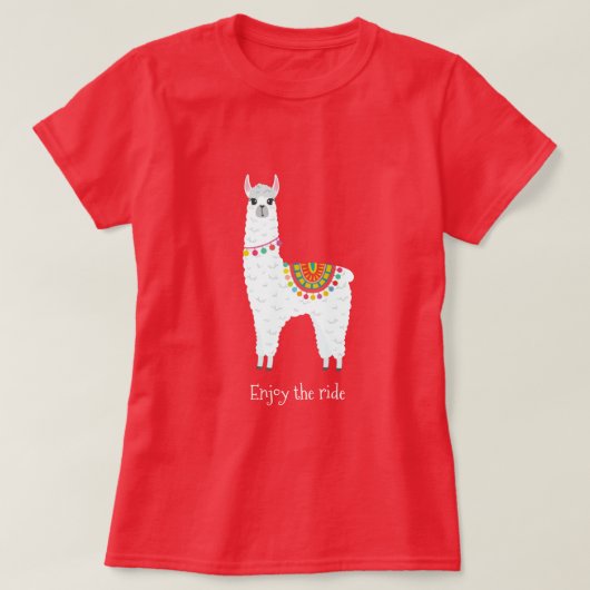 Funky Alpaca llama drama schattig dier T-shirt (Design voorkant)