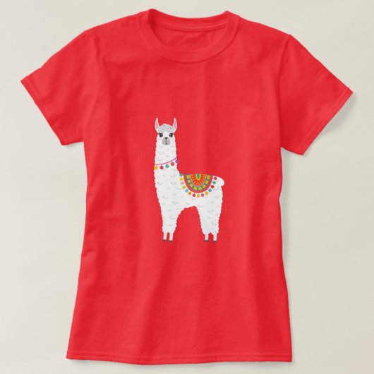 Funky Alpaca llama drama schattig dier T-shirt (Design voorkant)