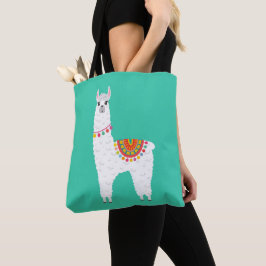 Funky Alpaca llama drama schattig dier Tote Bag