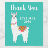 Funky Alpaca llama drama schattig dier Wijn Etiket (Enkel label)