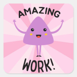 Funky Amazing Work Teacher Student Rewards Vierkante Sticker