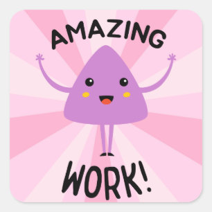 Funky Amazing Work Teacher Student Rewards Vierkante Sticker