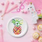 Funky ananas coole kunst papieren bordje (Feest)