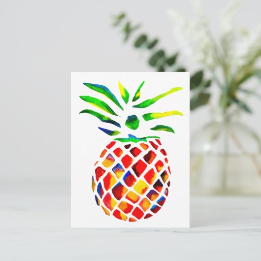 Funky ananas kunst briefkaart (Staand voorkant)