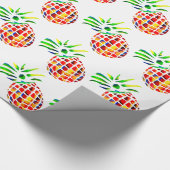 Funky ananas kunst cadeaupapier (Hoek)