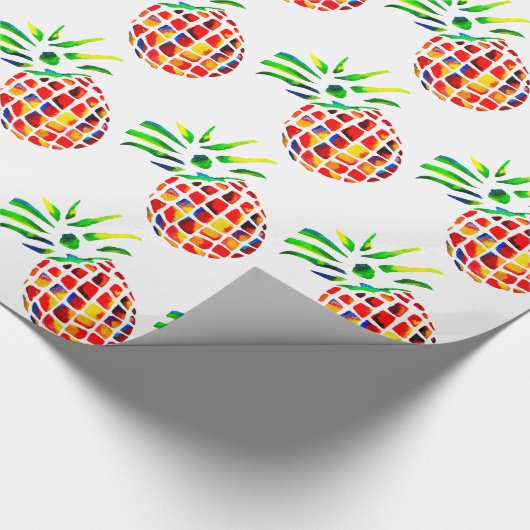 Funky ananas kunst cadeaupapier (Hoek)