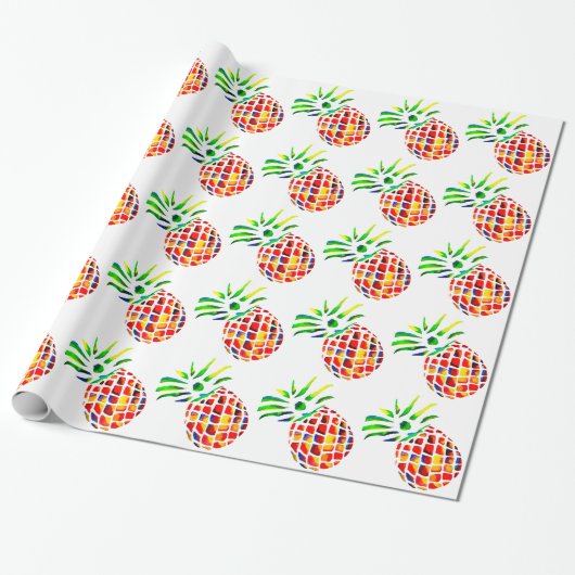 Funky ananas kunst cadeaupapier (Uitgerold)