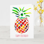 Funky ananas kunst kaart (Gele Bloem)