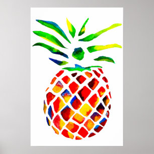 Funky ananas kunst poster