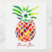 Funky ananas kunst wijn etiket (Enkel label)