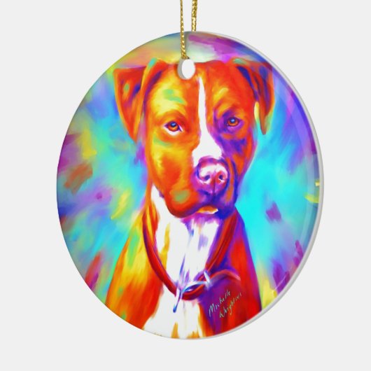 Funky Angel - Pitbull Keramisch Ornament (Links)