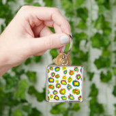 Funky appel waterkleur fruit ontwerp sleutelhanger (Hand)