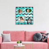 Funky Aqua, Black, White Photo Wall Hanging Canvas Afdruk (Insitu (Woonkamer))