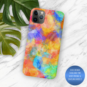 Funky Aqua Blauwe Paarse Roze Oranje Abstracte Kun Case-Mate iPhone Case