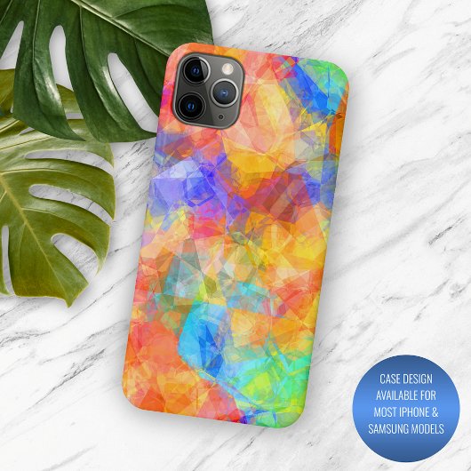 Funky Aqua Blauwe Paarse Roze Oranje Abstracte Kun Case-Mate iPhone Case