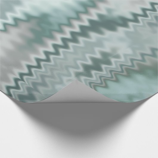Funky Aqua Random Zig Zag Fractal Patroon Cadeaupapier (Hoek)