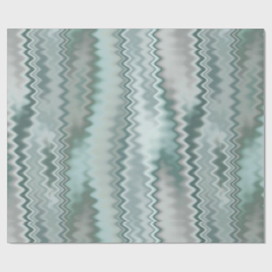 Funky Aqua Random Zig Zag Fractal Patroon Cadeaupapier (Vlak)