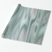 Funky Aqua Random Zig Zag Fractal Patroon Cadeaupapier (Uitgerold)
