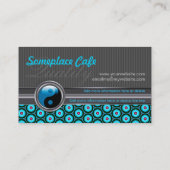 Funky Aqua Silver Design Style Cafe Visitekaartjes (Achterkant)