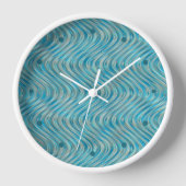 Funky Aqua Turquoise Blue Curved Lines Art Pattern (Voorkant)