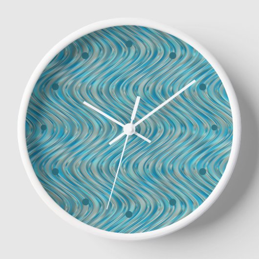 Funky Aqua Turquoise Blue Curved Lines Art Pattern (Voorkant)