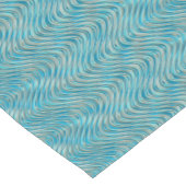 Funky Aqua Turquoise Blue Curved Lines Art Pattern Korte Tafelloper (Hoek)