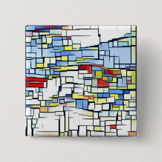 Funky Art Badge Vierkante Button 5,1 Cm