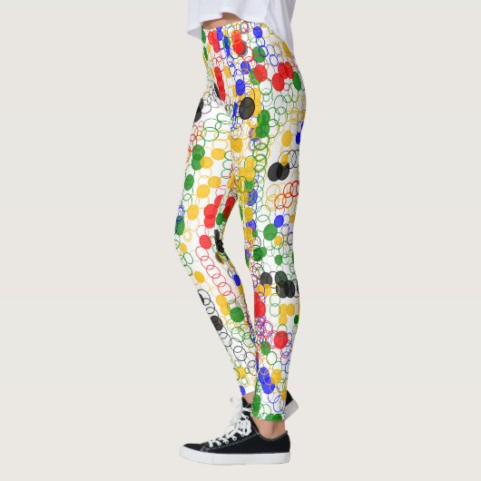 Funky Art Deco Circle Rings Leggings (Links)
