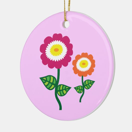 Funky Art Flowers Keramisch Ornament (Links)