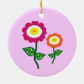 Funky Art Flowers Keramisch Ornament (Achterkant)