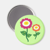 Funky Art Flowers Magneet (Voorkant / Achterkant)