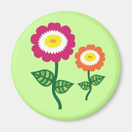 Funky Art Flowers Magneet (Voorkant)