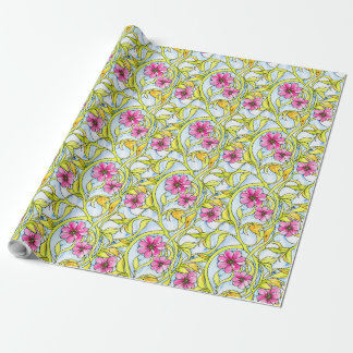 Funky Art Nouveau Waterverf bloemenmotief Cadeaupapier