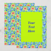 Funky Art Nouveau Waterverf Bloemenuitnodiging Kaart (Voorkant / Achterkant)