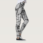 Funky, Artsy, Black & White Pattern Abstract 4 Leggings (Rechts)