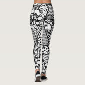 Funky, Artsy, Black & White Pattern Abstract 4 Leggings (Achterkant)