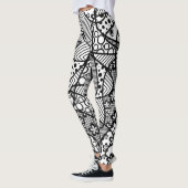 Funky, Artsy, Black & White Pattern Abstract 4 Leggings (Links)