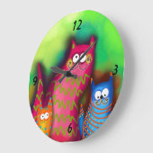 Funky Artsy Colorful Cat Wall klok (Hoek)