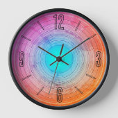 Funky Arty Cerise Roze Aqua Ontwerp Wandklok (Voorkant)