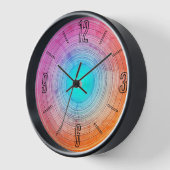 Funky Arty Cerise Roze Aqua Ontwerp Wandklok (Hoek)