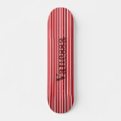 Funky Asymmetrische Moderne Levendige Rode Strepen Persoonlijk Skateboard (Voorkant)