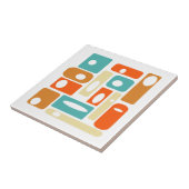 Funky Atomic Age rechthoeken Mid Century Modern Tegeltje (Zijkant)