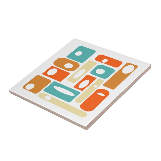 Funky Atomic Age rechthoeken Mid Century Modern Tegeltje (Zijkant)