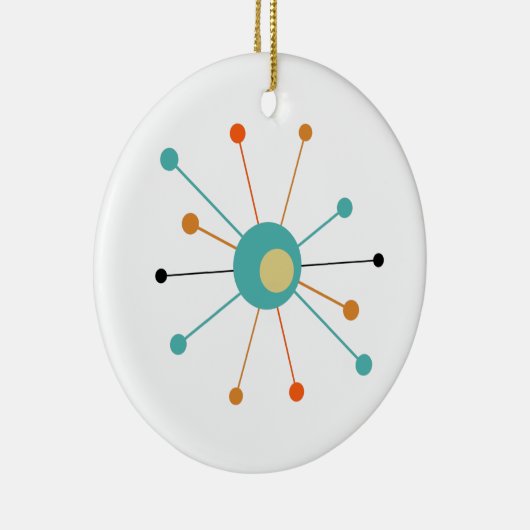 Funky Atomic Age Starburst Mid Century Modern Keramisch Ornament (Rechts)