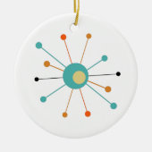 Funky Atomic Age Starburst Mid Century Modern Keramisch Ornament (Voorkant)