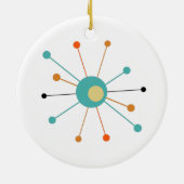 Funky Atomic Age Starburst Mid Century Modern Keramisch Ornament (Achterkant)